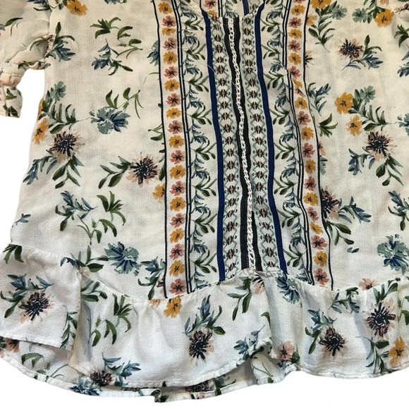 Lucky Brand Women's Floral Border Print Peplum Top Size Small - Picture 9 of 11